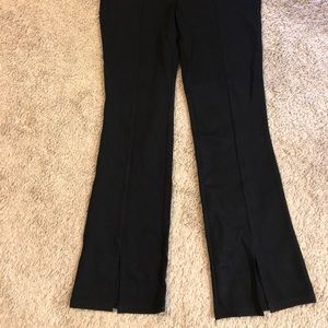 Long leggings black pants with slits at ankle